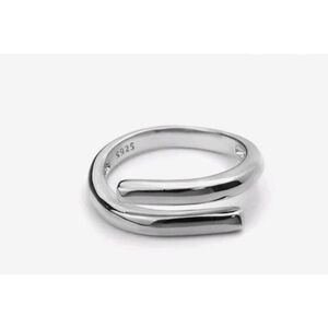 Unisex‎ Solid Wrap 925 Sterling Silver Band Ring, Adjustable